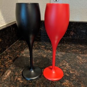 Plastic champagne glasses